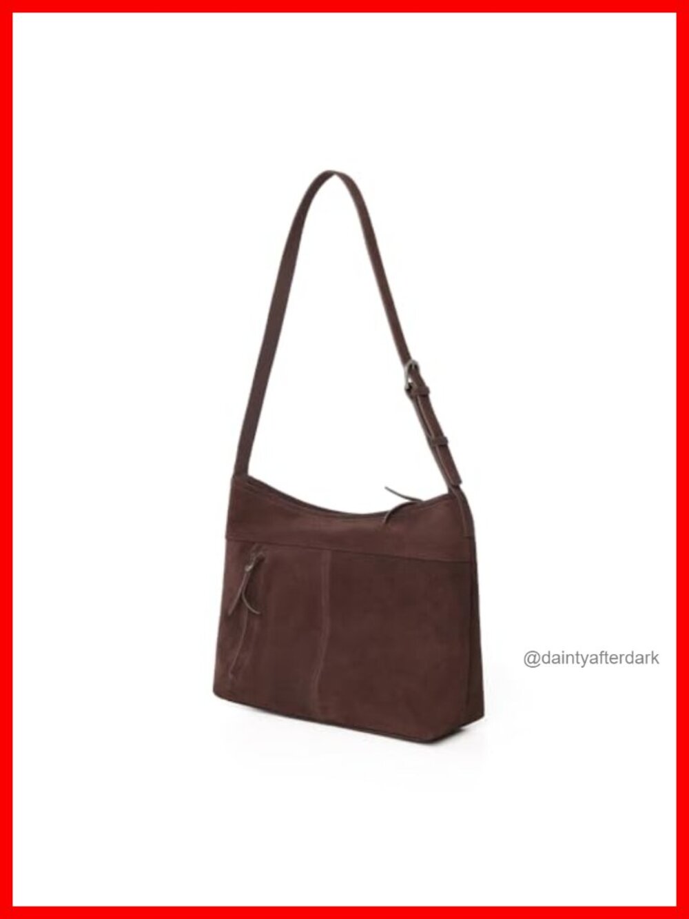 Suede Leather Shoulder Crossbody Hobo Tote Handbag Zip Top